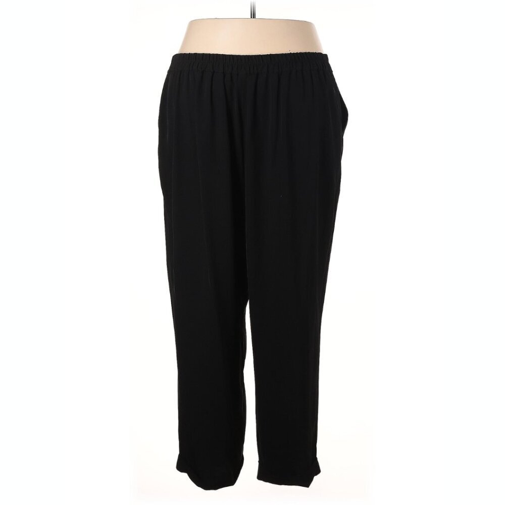 Calvin Klein black career crop elastic waist plus size work dress pants sz 22 - Picture 3 of 6